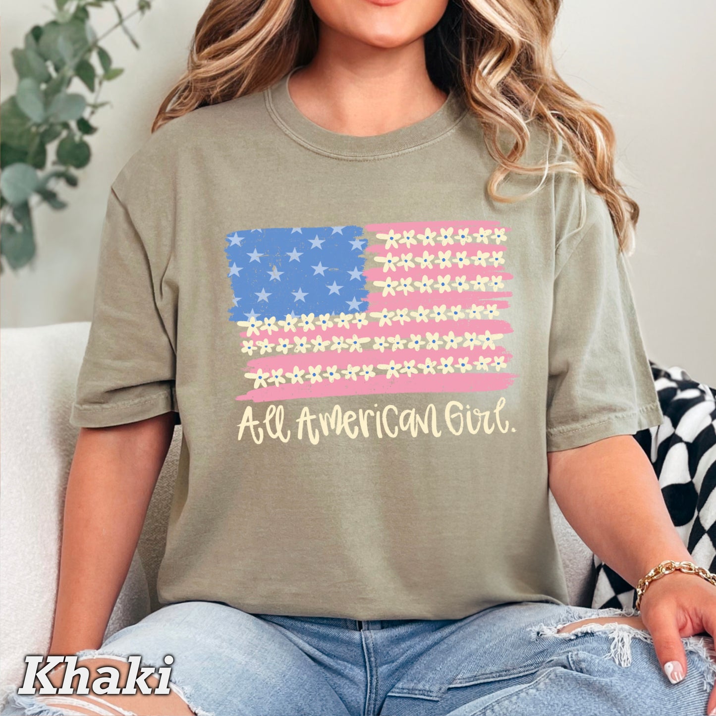 All American Girl Comfort Color Graphic Tee
