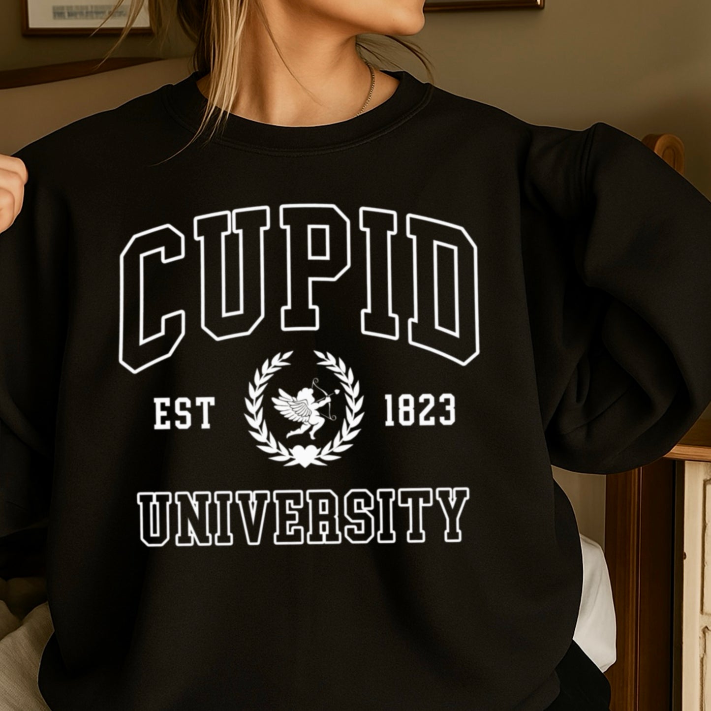 Cupid University Valentine’s Day Crewneck Sweatshirt