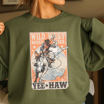 Wild West Rodeo Star Crewneck Sweatshirt