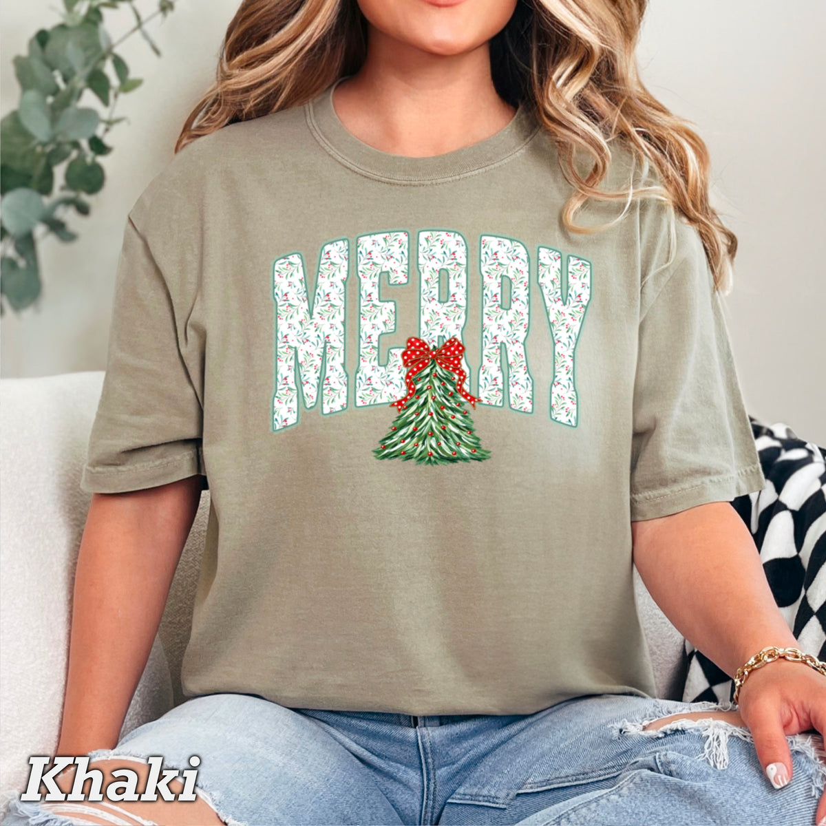 Merry Christmas Comfort Color Graphic Tee