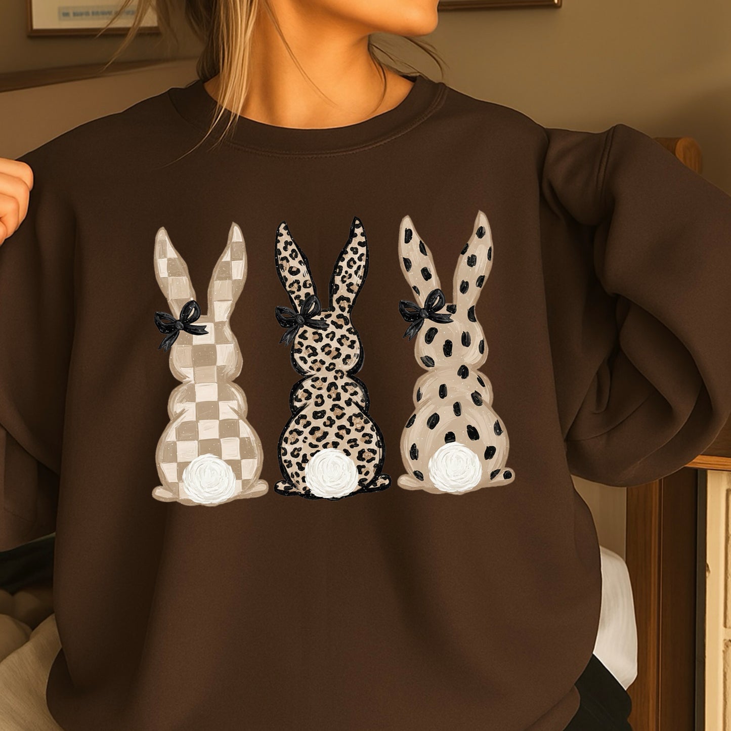 Ester Rabbits Trio Easter Crewneck Sweatshirt