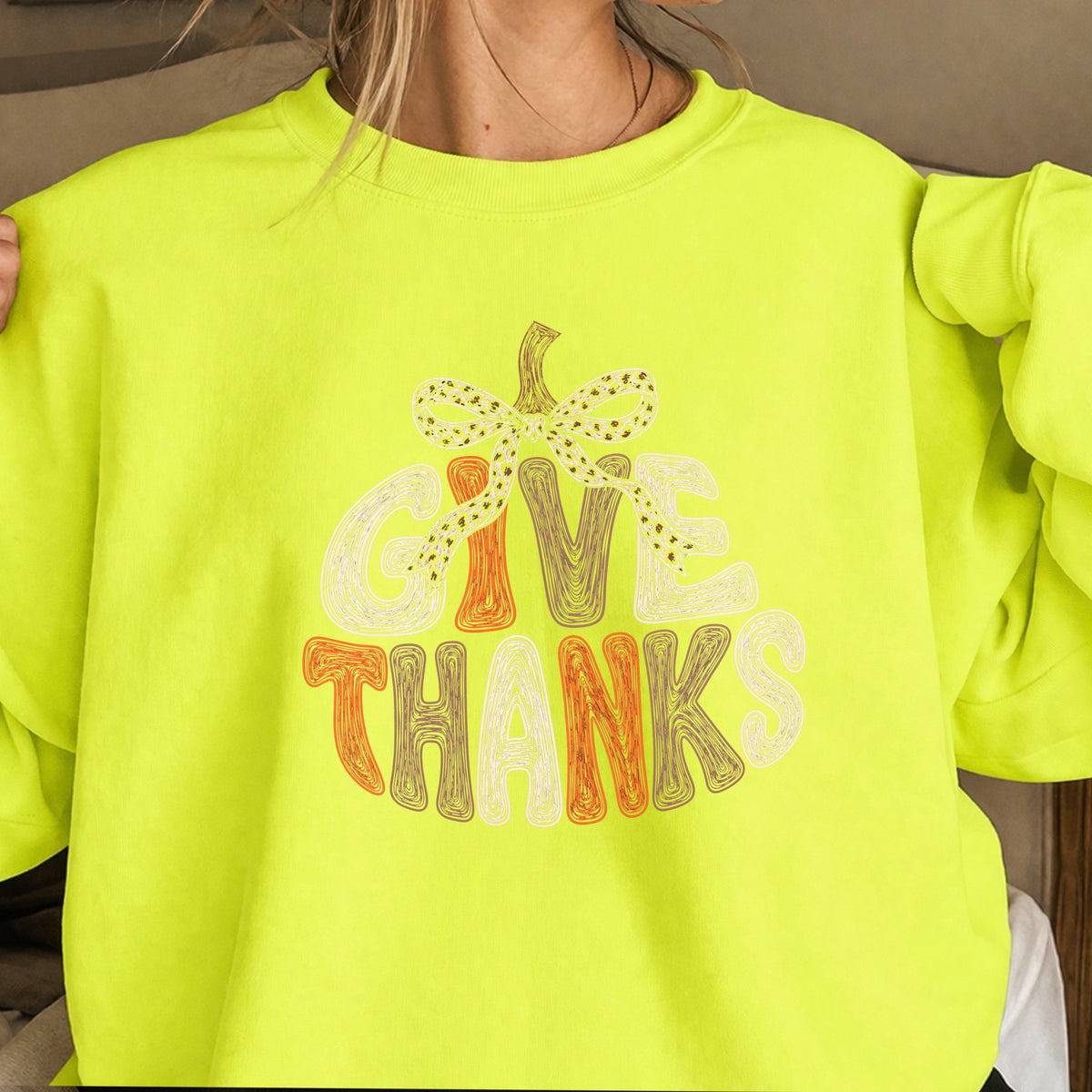 Give Thanks Thanksgiving Crewneck Sweatshirt