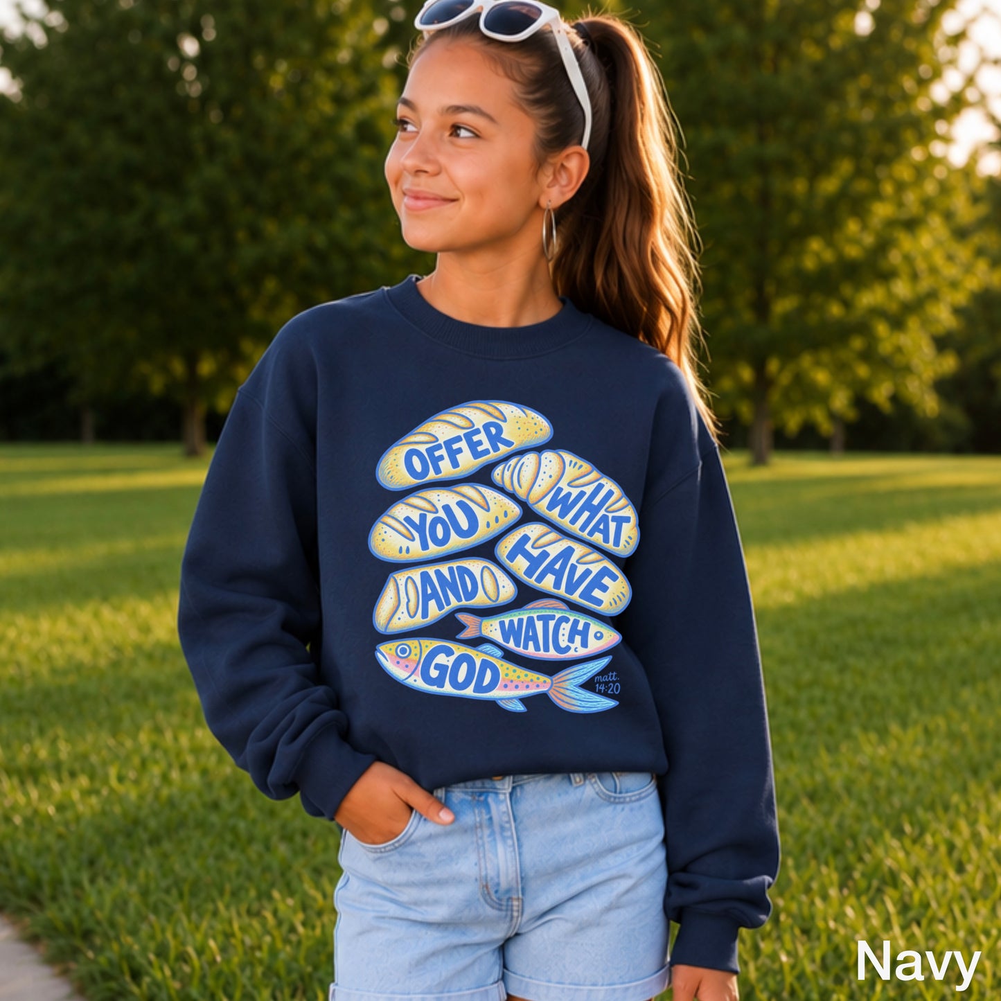 Offer What You Have And Watch God Youth Crewneck Sweatshirt