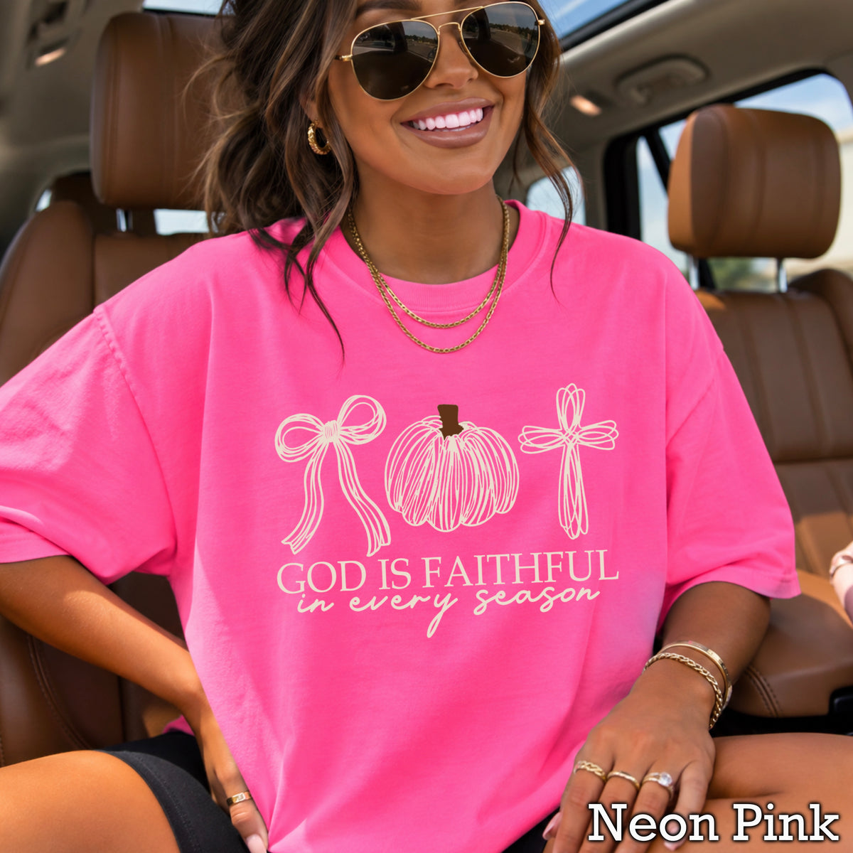 God Is Faithful In Every Season Comfort Color Graphic Tee