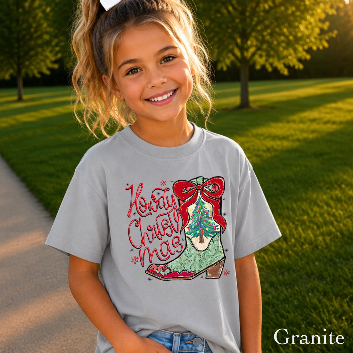 Howdy Christmas Youth Comfort Color T-Shirt