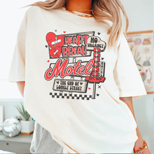 Heart Break Motel Valentine’s Day Comfort Color Graphic Tee