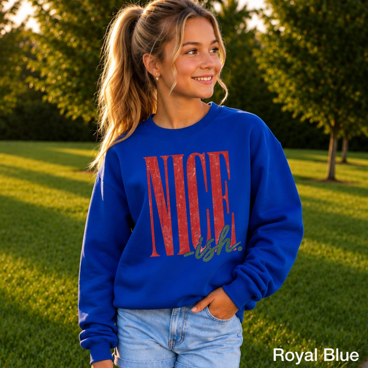 Nice-ish Christmas Youth Crewneck Sweatshirt