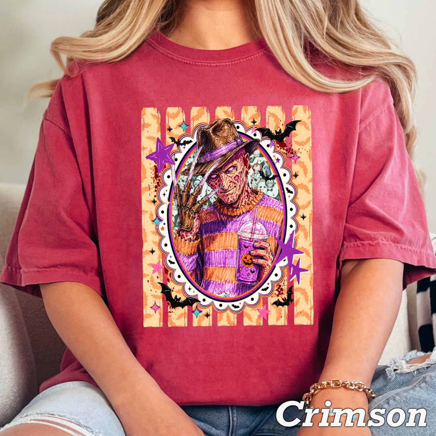 Horror Film Character Halloween Comfort Color Graphic Tee