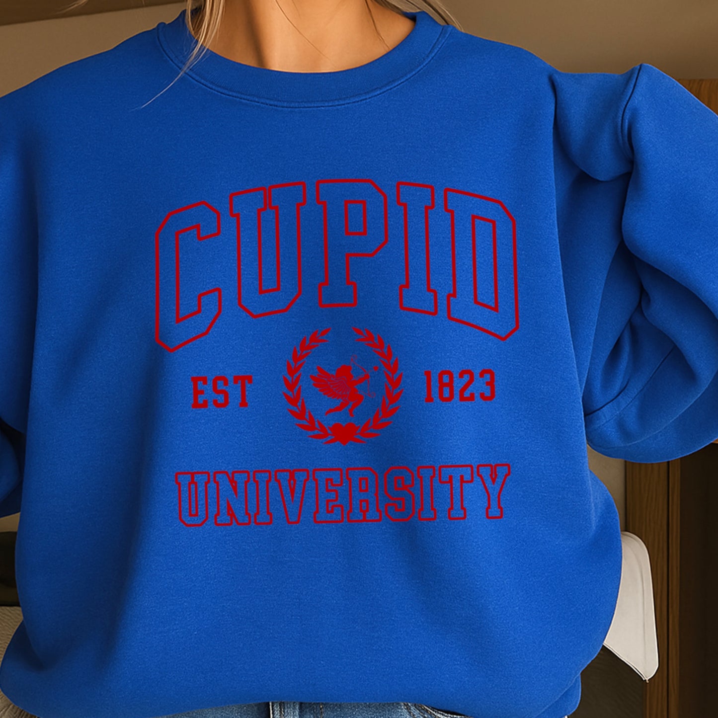 Cupid University Valentine’s Day Crewneck Sweatshirt