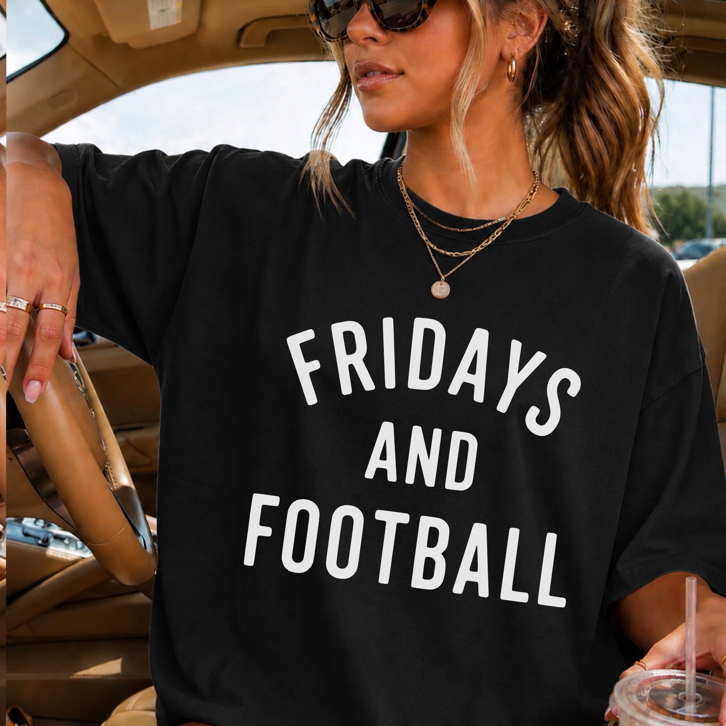 Fridays And Football Comfort Color Graphic Tee