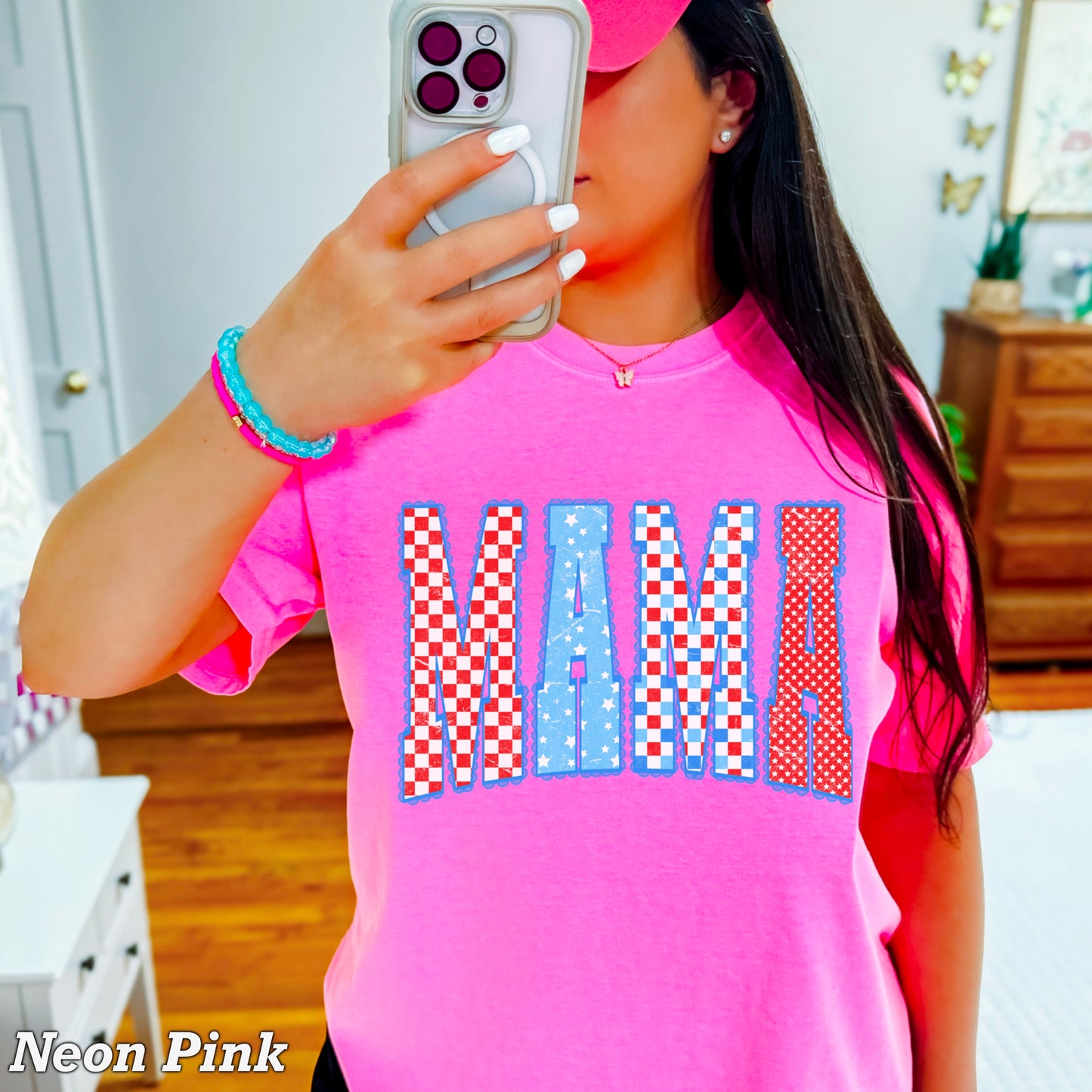 Mama Patriotic Comfort Color Graphic Tee