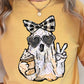 Preppy Ghost Halloween Comfort Color Graphic Tee