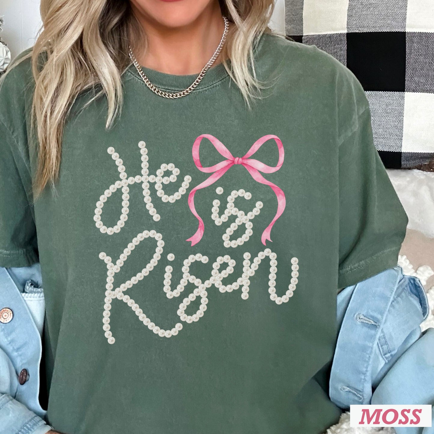 He Is Risen Easter Comfort Color Graphic Tee