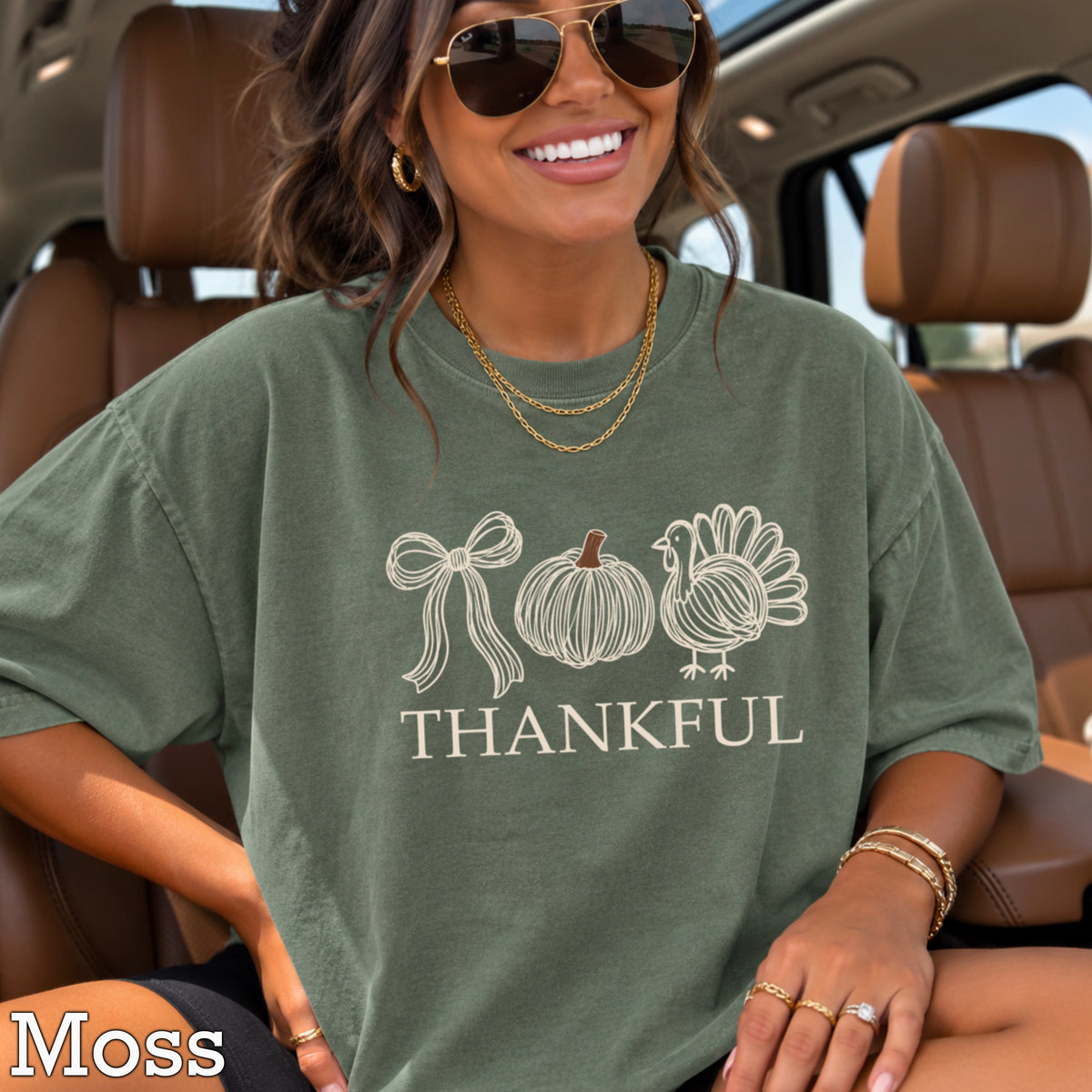 Thankful Thanksgiving Comfort Color Graphic Tee