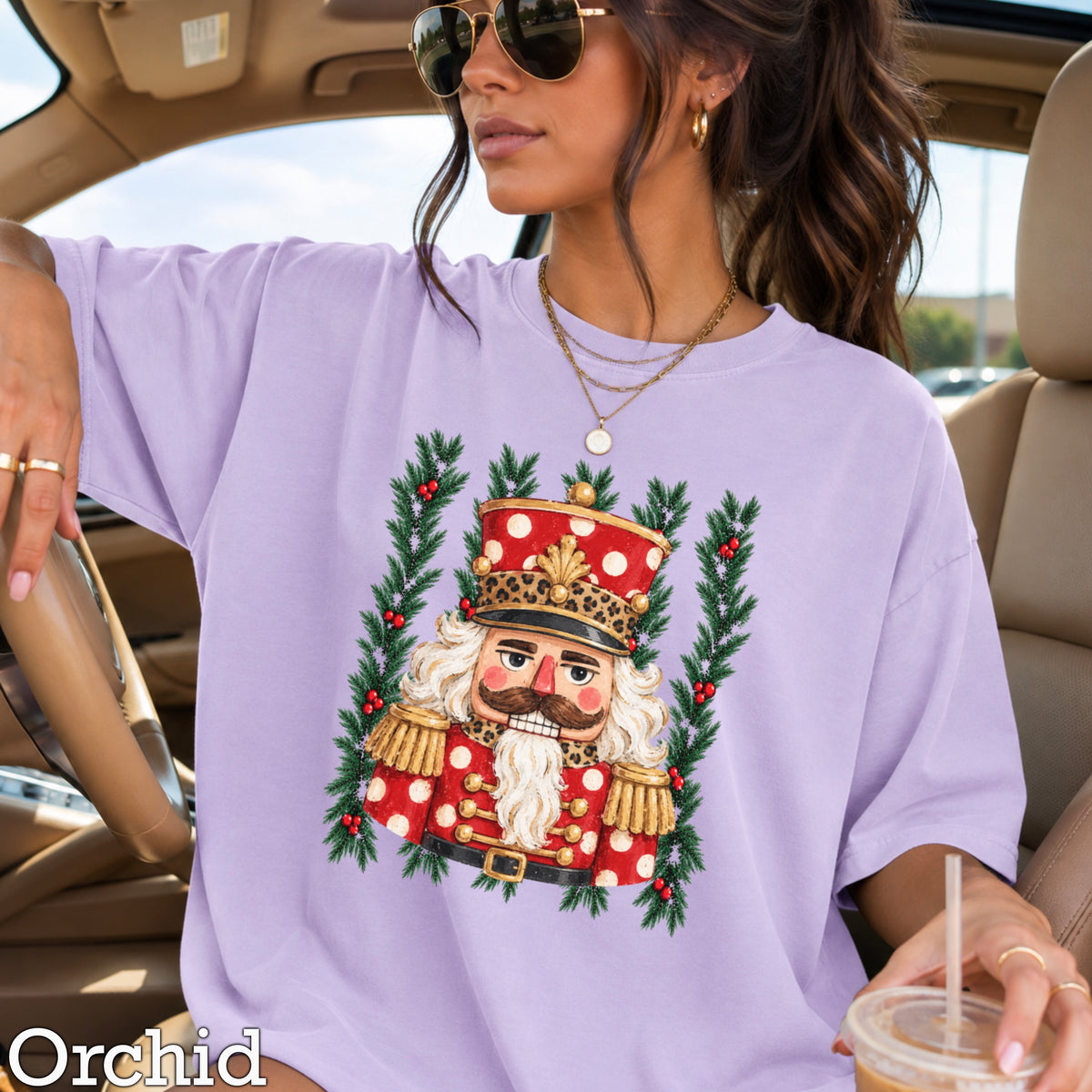 Preppy Nutcracker Christmas Comfort Color Graphic Tee