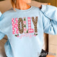 Leopard Holly Jolly Christmas Crewneck Sweatshirt