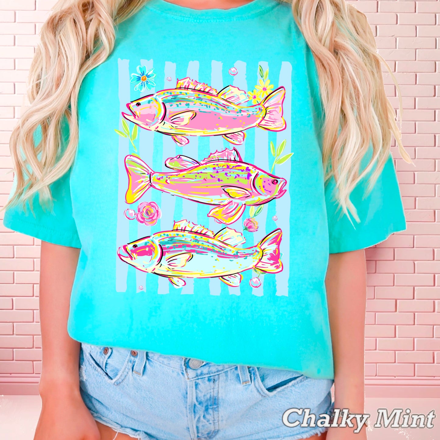 Fish Trio Comfort Color Graphic Tee