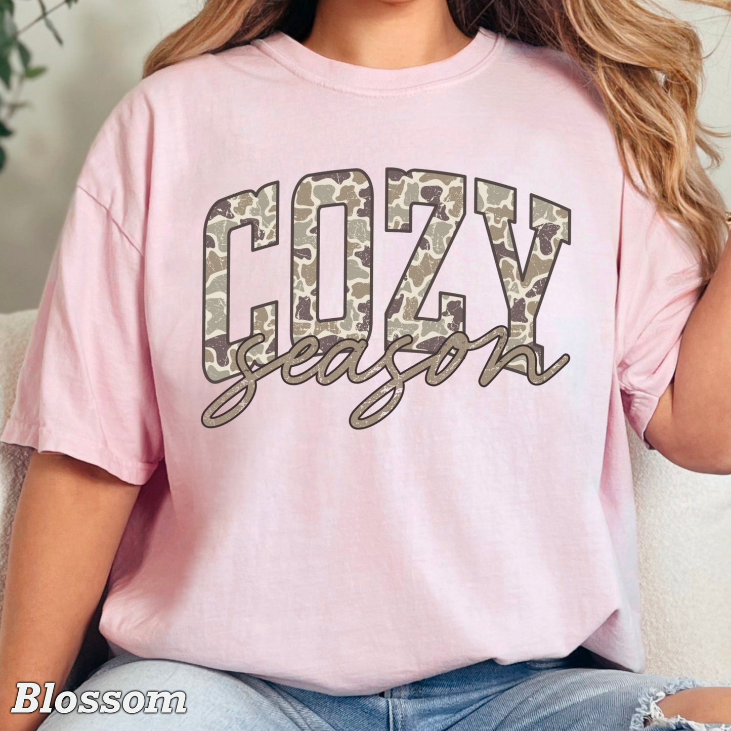 Camo Cozy Season Comfort Color Graphic Tee