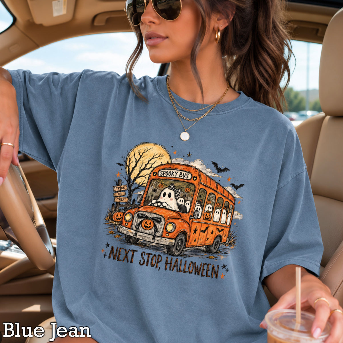 Next Stop Halloween Comfort Color Graphic Tee