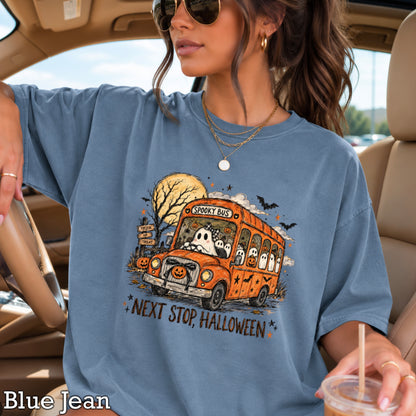 Next Stop Halloween Comfort Color Graphic Tee