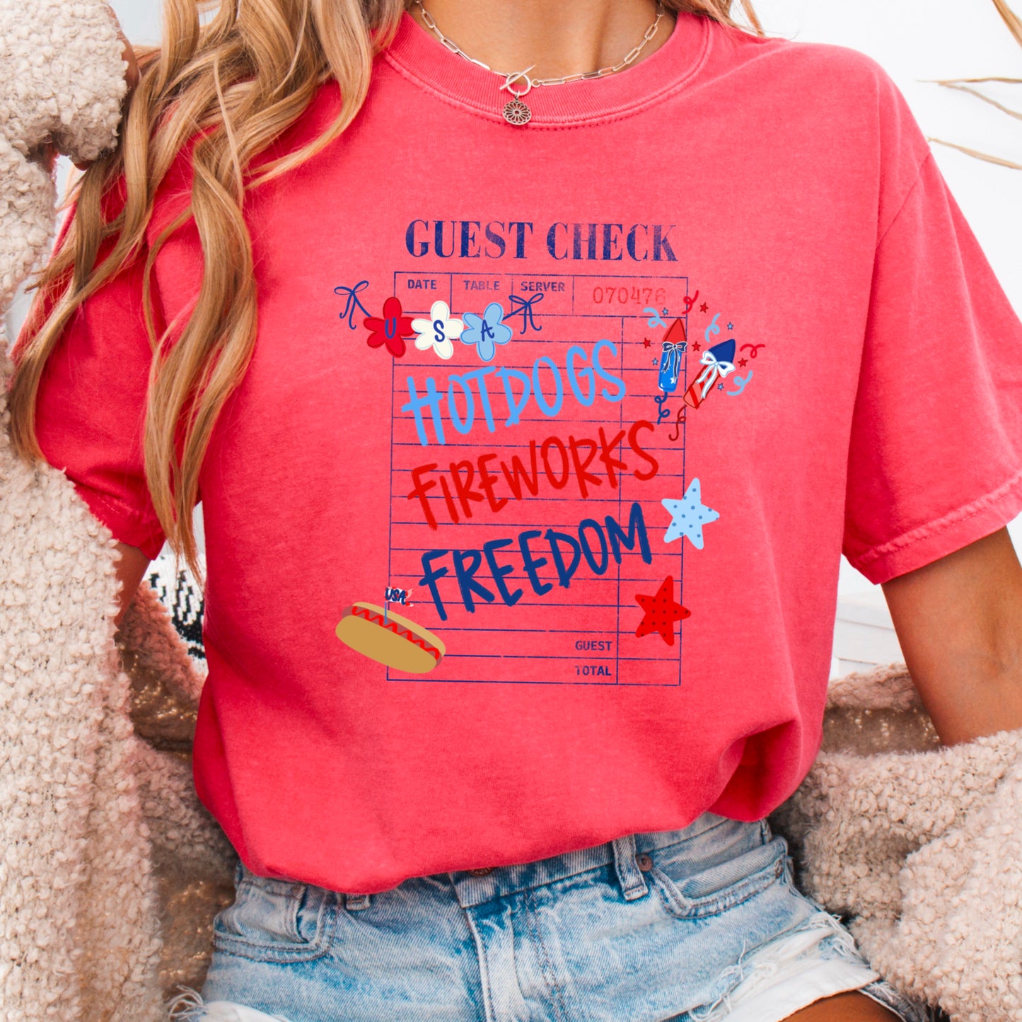 Guest Check July 4th Comfort Color Graphic Tee