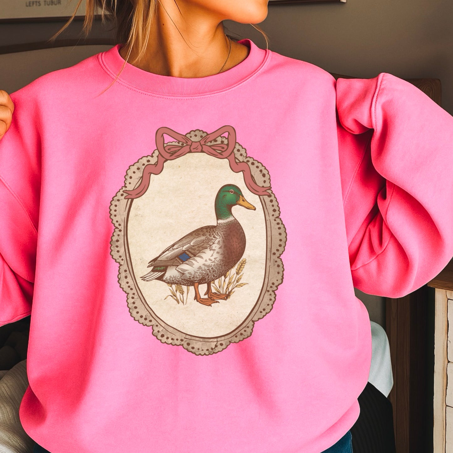 Vintage Framed Mallard Duck Crewneck Sweatshirt