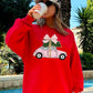 Pink Christmas Car Crewneck Sweatshirt