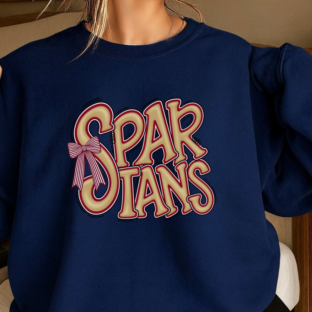 Spartans Coquette Bow Crewneck Sweatshirt