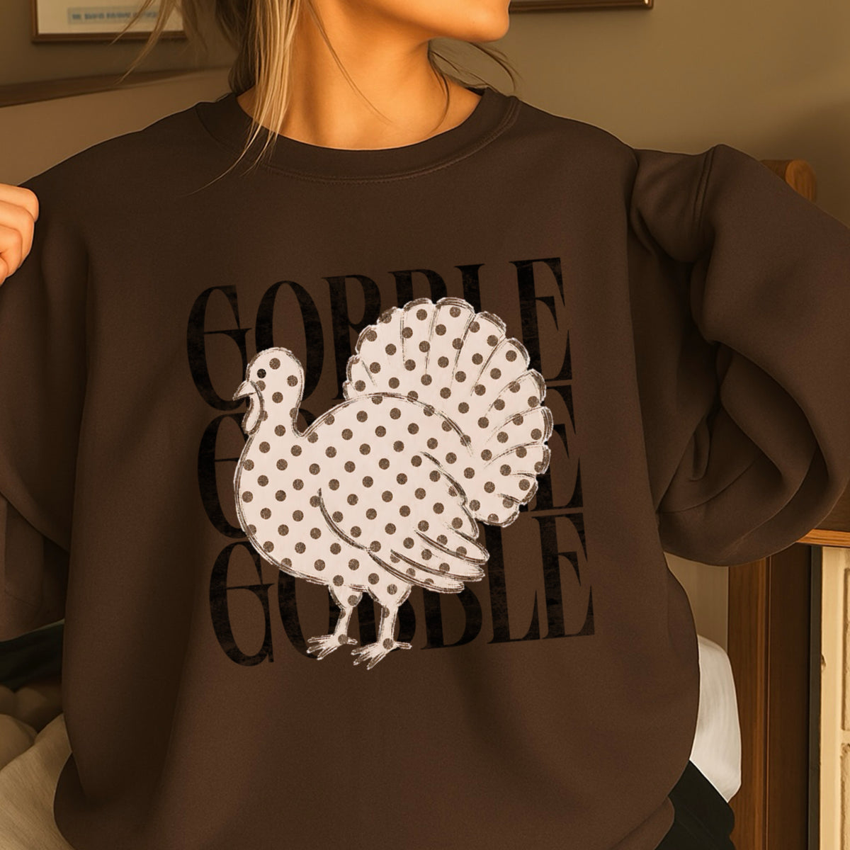 Gobble Thanksgiving Crewneck Sweatshirt