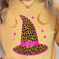 Leopard Witches Hat Halloween Comfort Color Graphic Tee