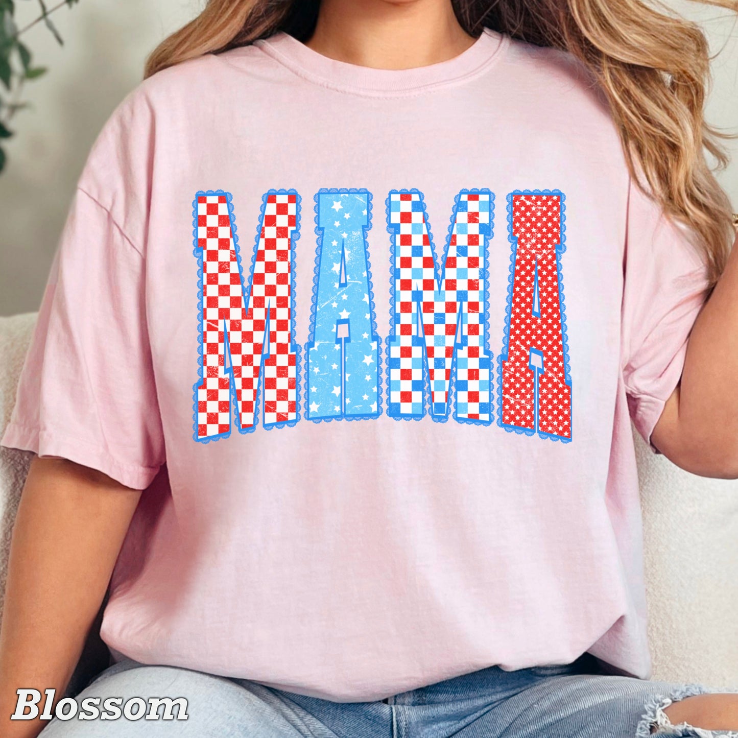 Mama Patriotic Comfort Color Graphic Tee