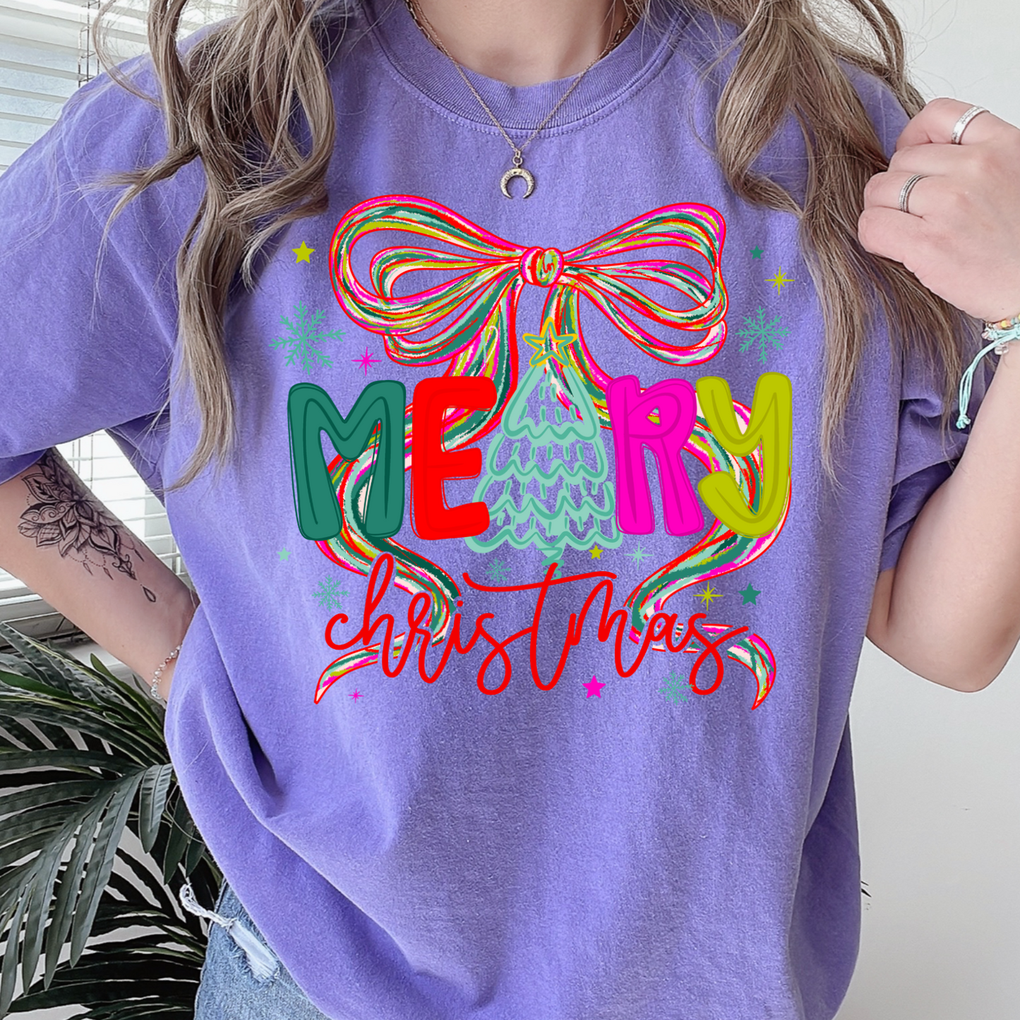 Merry Christmas Comfort Color Graphic Tee