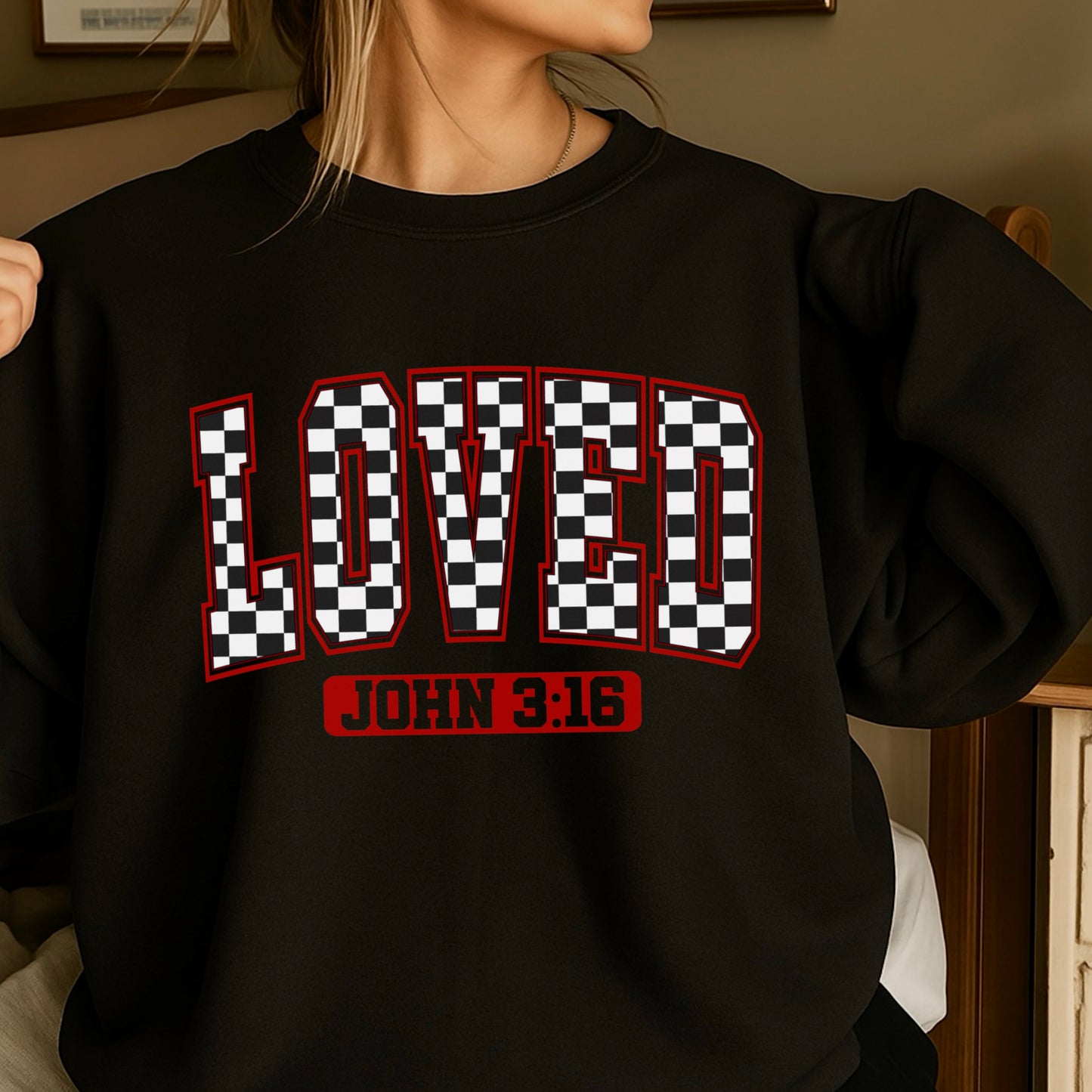 Loved John 3:16 Valentine’s Day Crewneck Sweatshirt