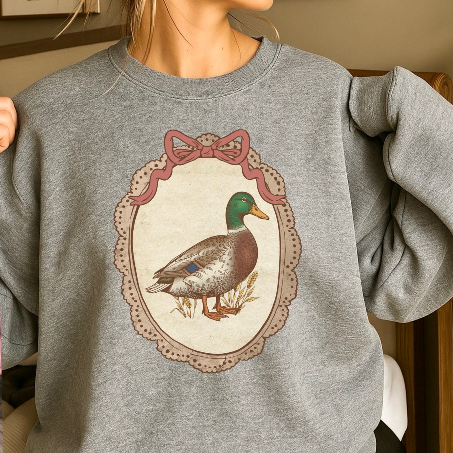 Vintage Framed Mallard Duck Crewneck Sweatshirt