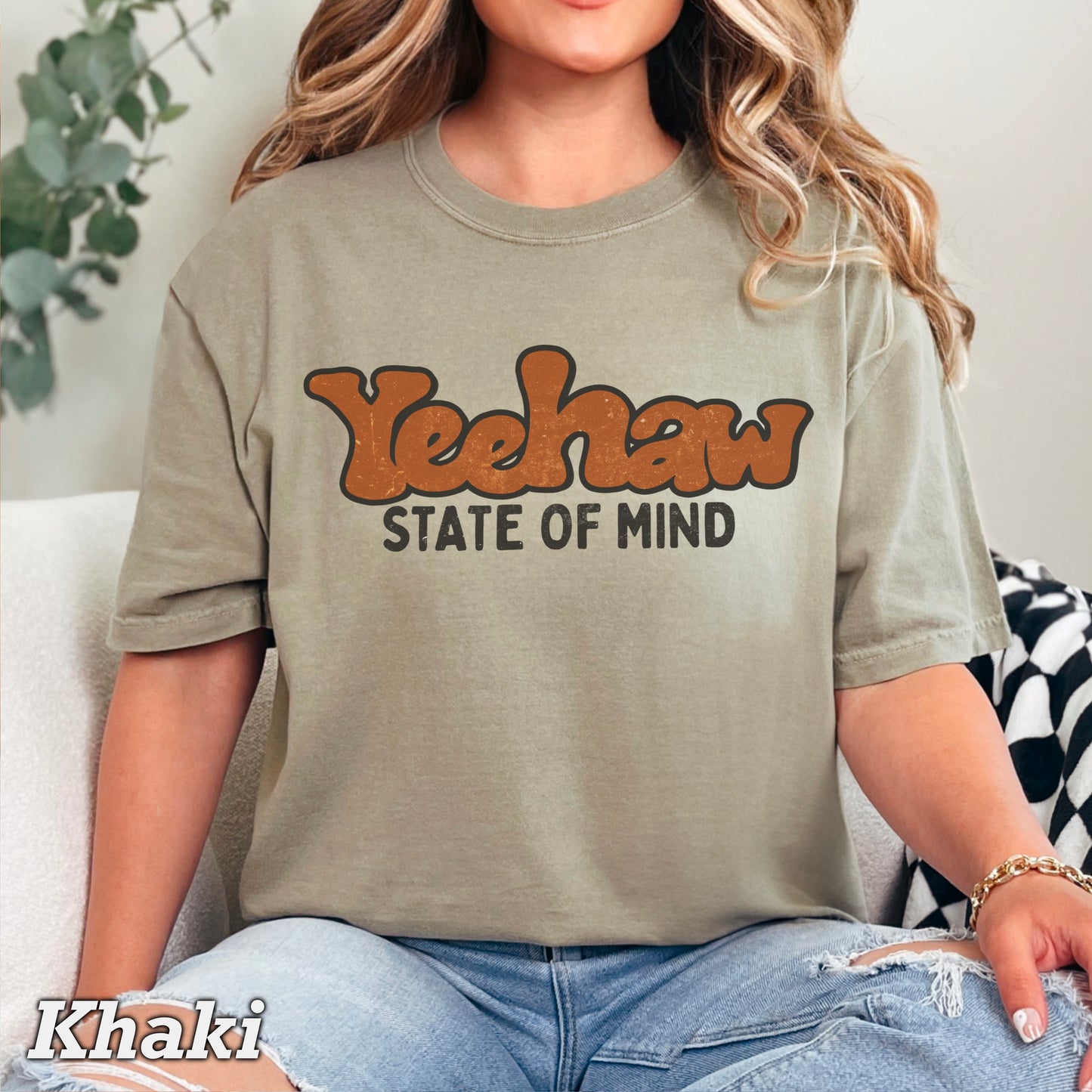 Yeehaw State Of Mind Comfort Color Graphic Tee