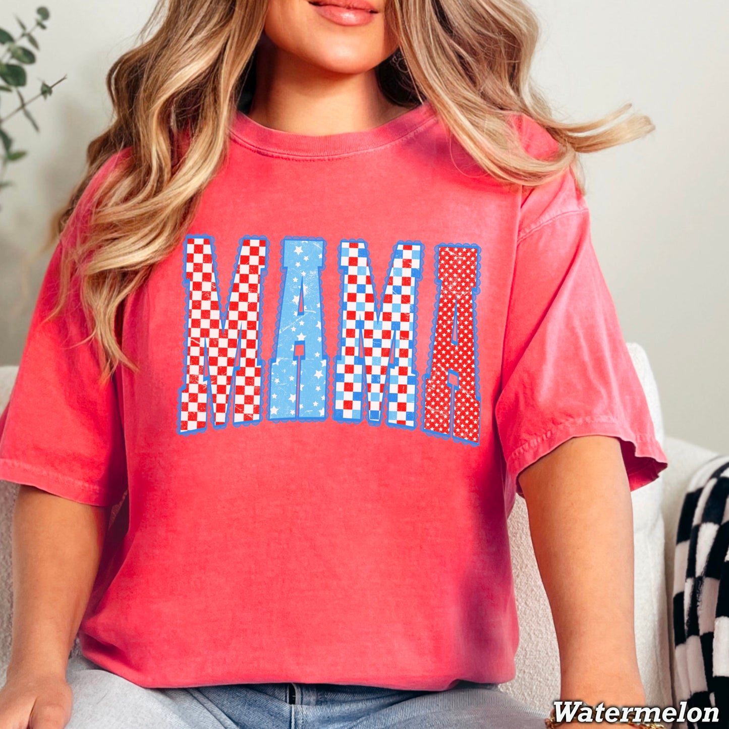 Mama Patriotic Comfort Color Graphic Tee