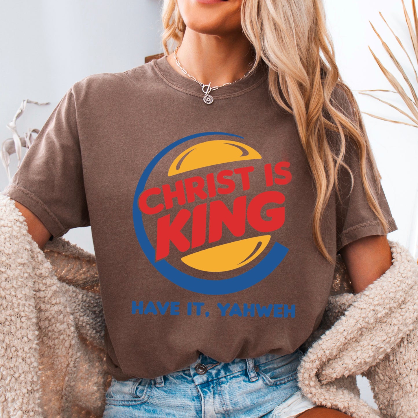 Christ Is King Christian Comfort Color Graphic Tee