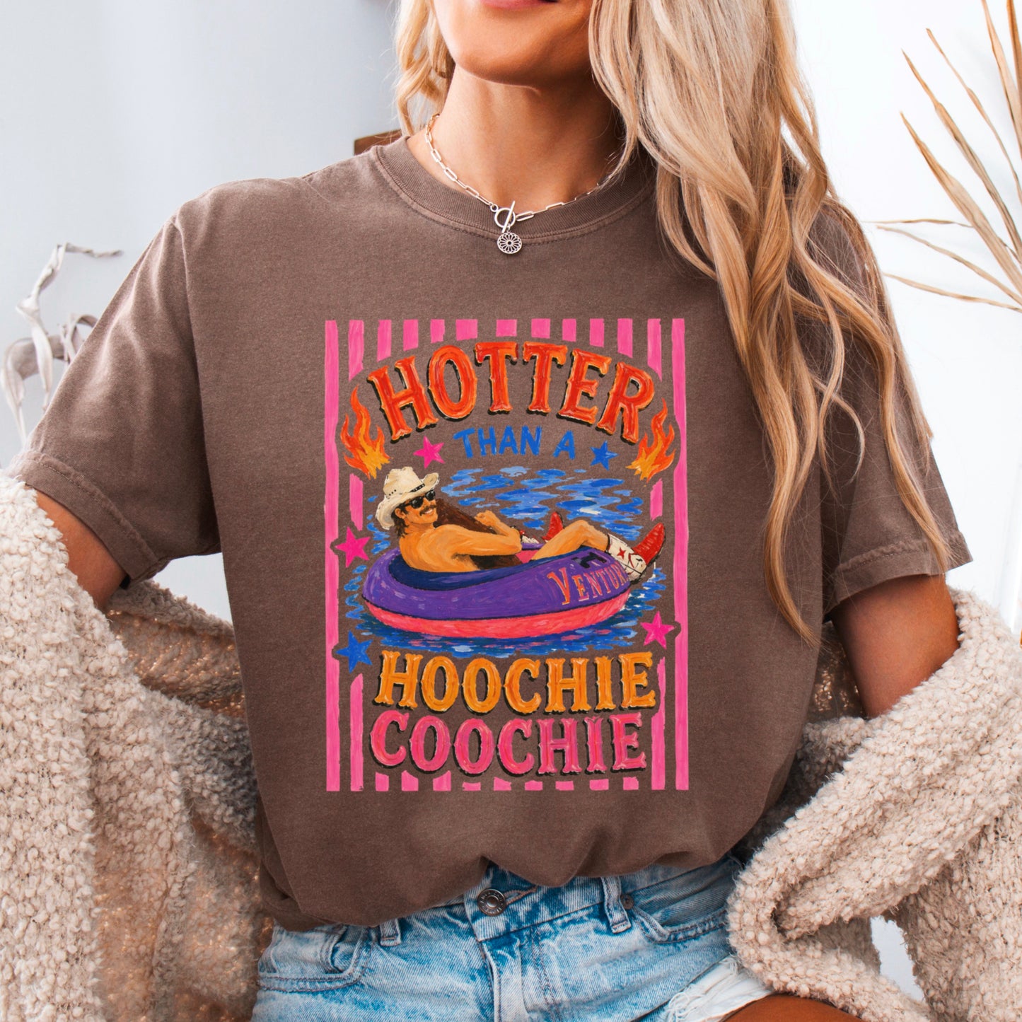 Hotter Than A Hoochie Coochie Comfort Color Graphic Tee