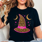 Leopard Witches Hat Halloween Comfort Color Graphic Tee