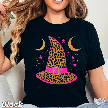 Leopard Witches Hat Halloween Comfort Color Graphic Tee