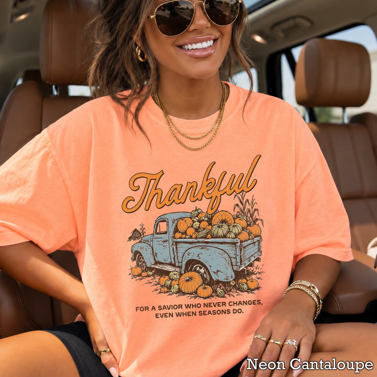 Thankful For A Savior Comfort Color Graphic Tee