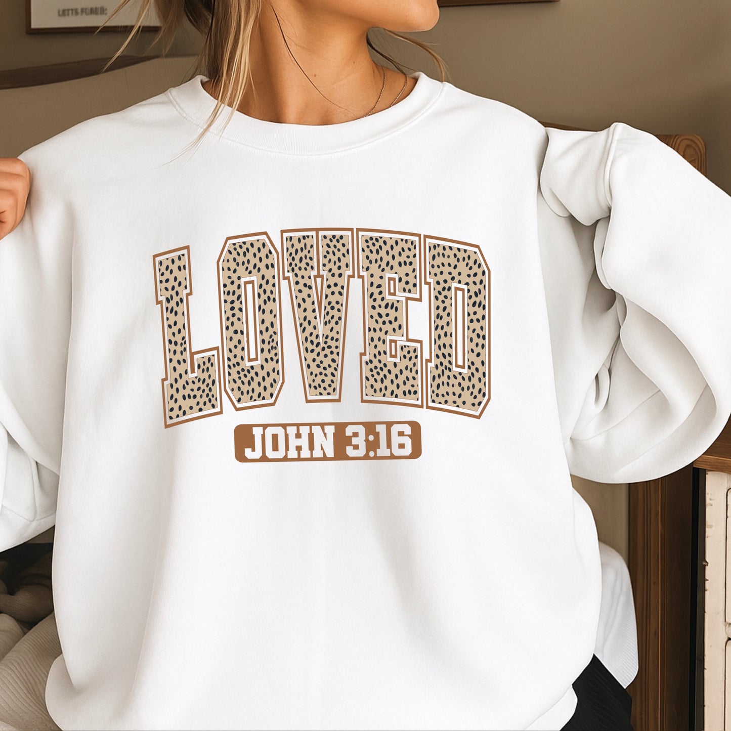 Loved John 3:16 Valentine’s Day Crewneck Sweatshirt