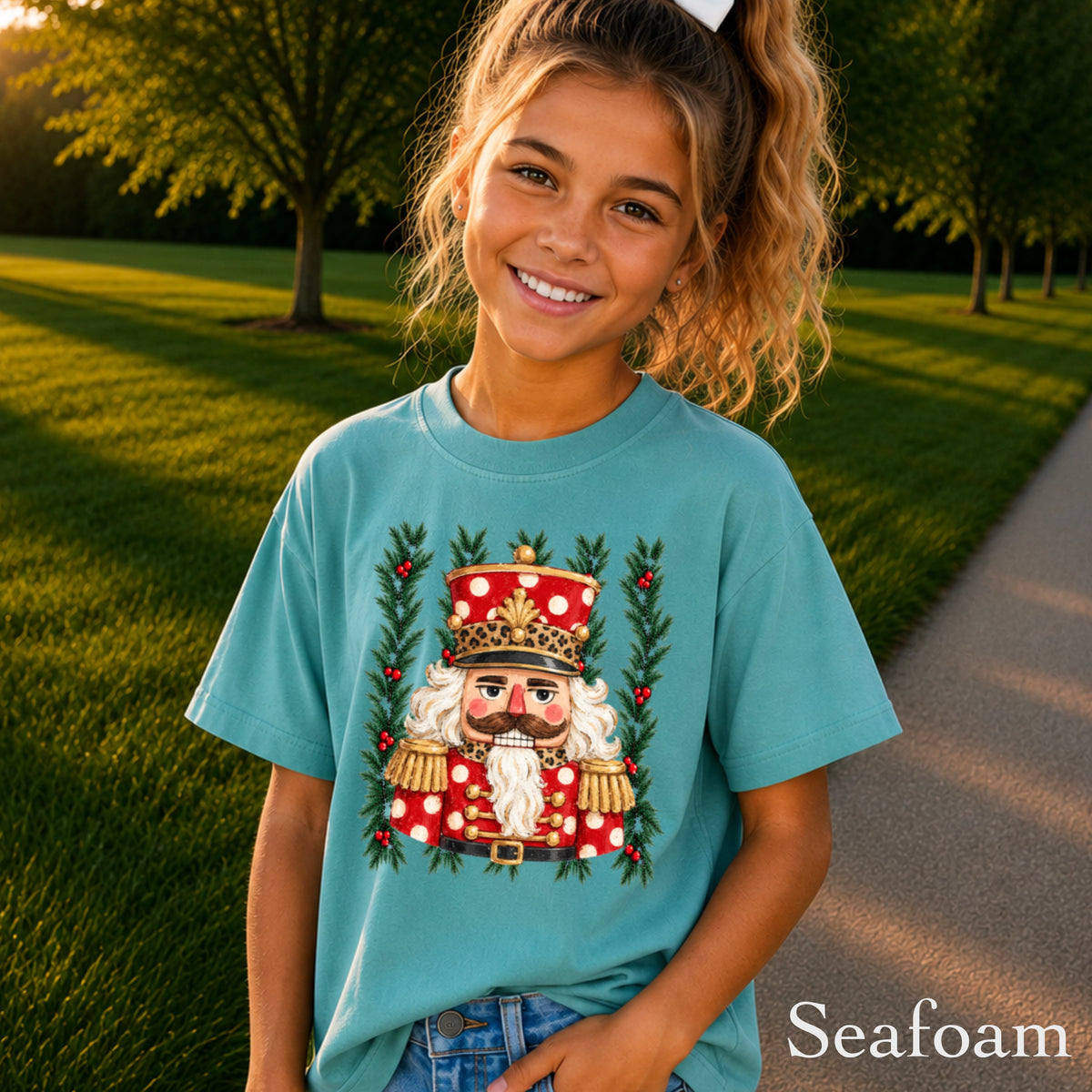 Preppy Nutcracker Christmas Youth Comfort Color T-Shirt