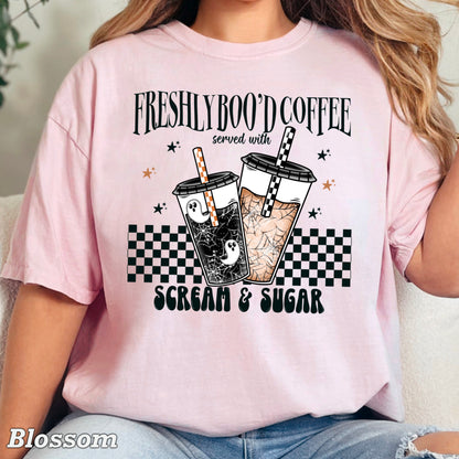 Freshly Boo’d Coffee Halloween Comfort Color Graphic Tee