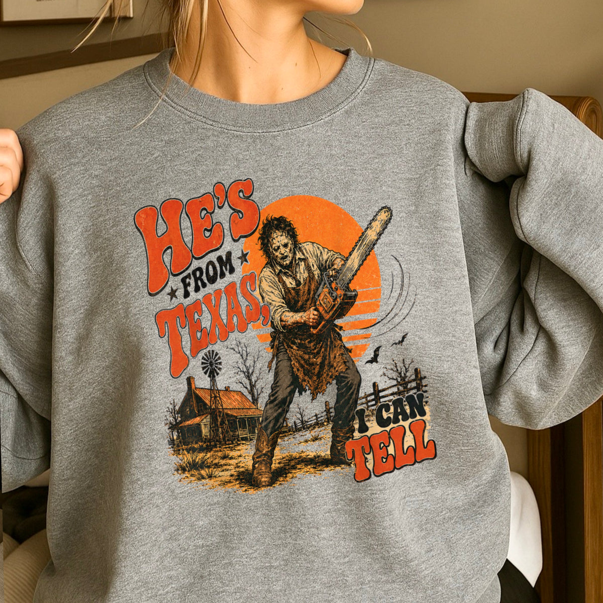 He’s From Texas Halloween Sweatshirt