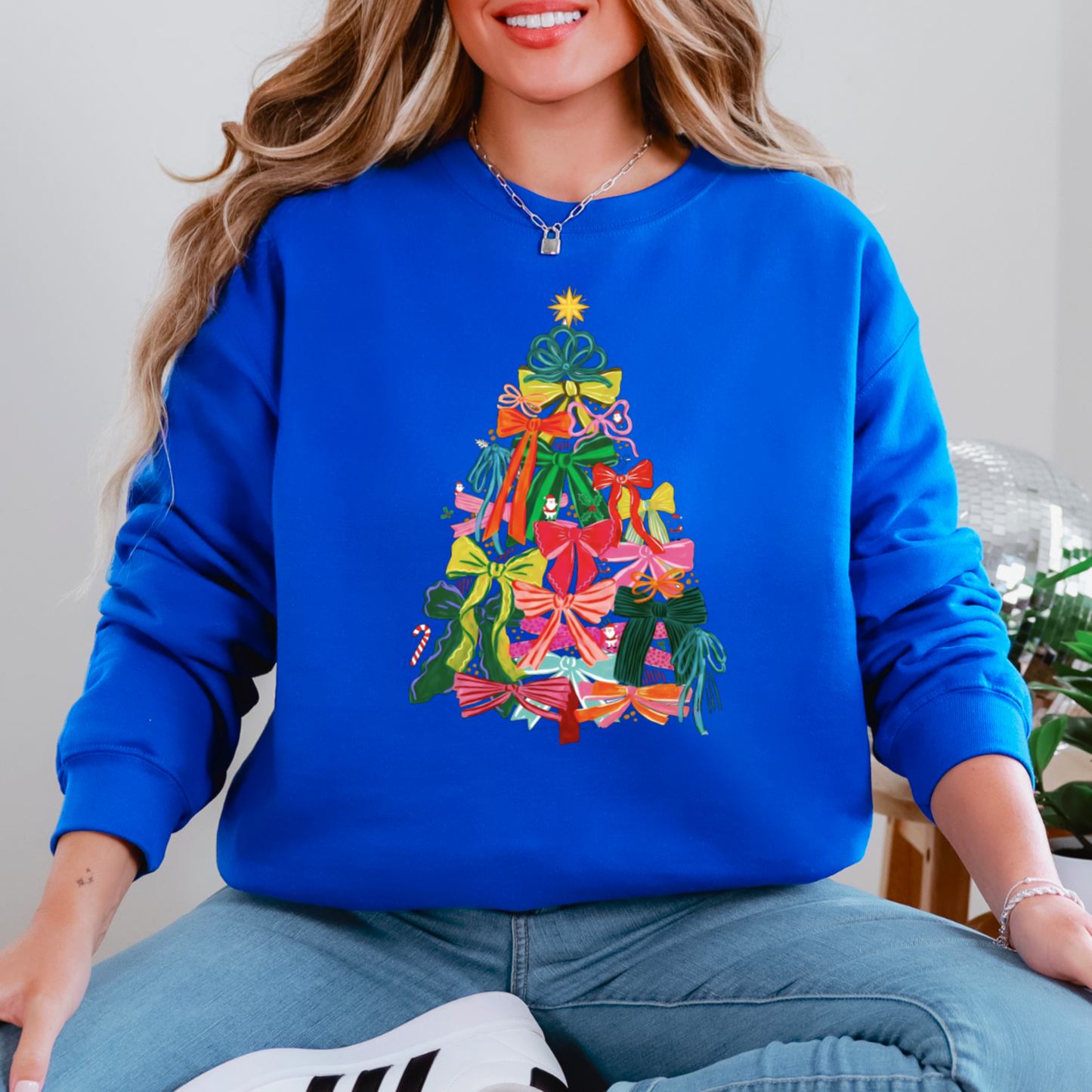 Bow Christmas Tree Crewneck Sweatshirt