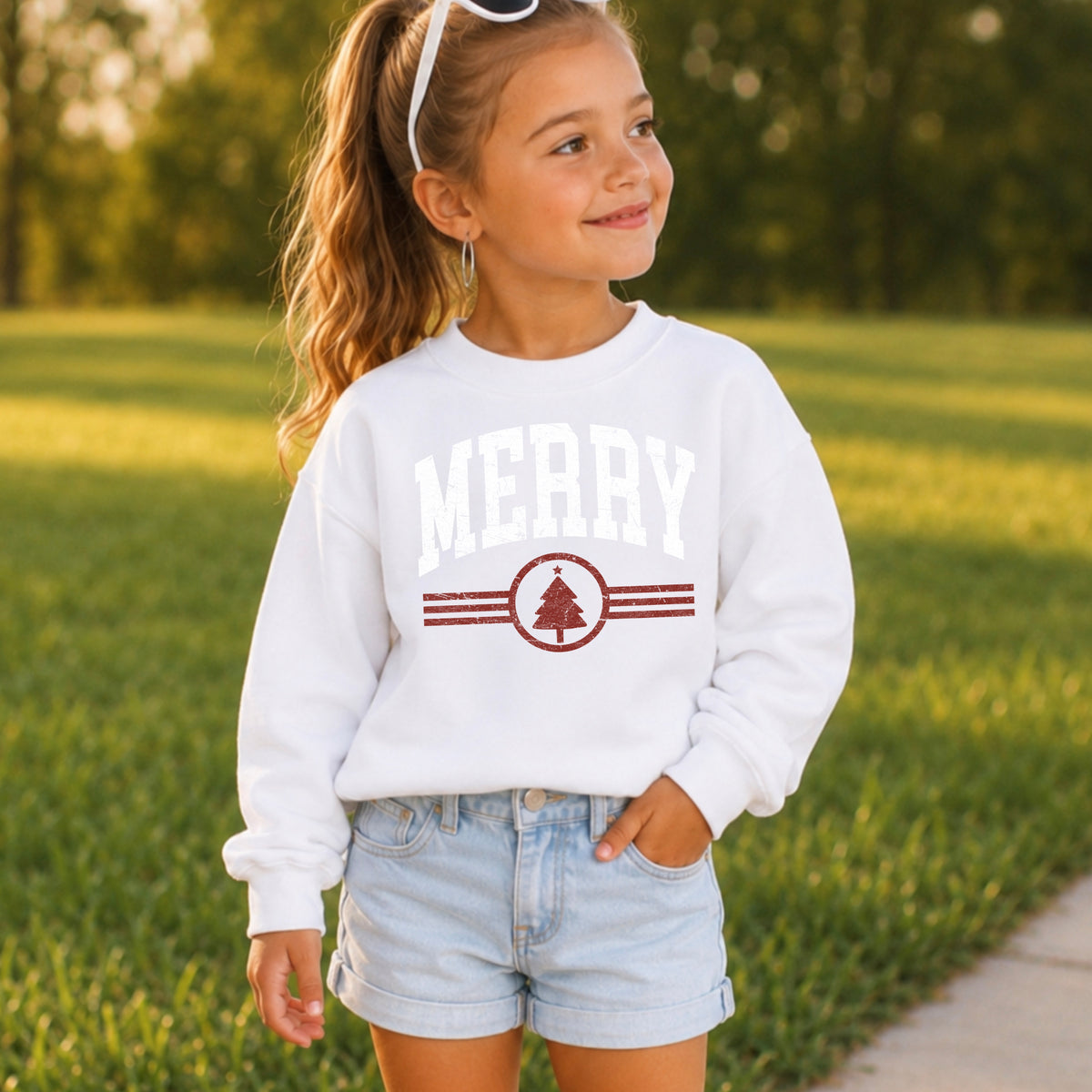 Merry Christmas Youth Crewneck Sweatshirt