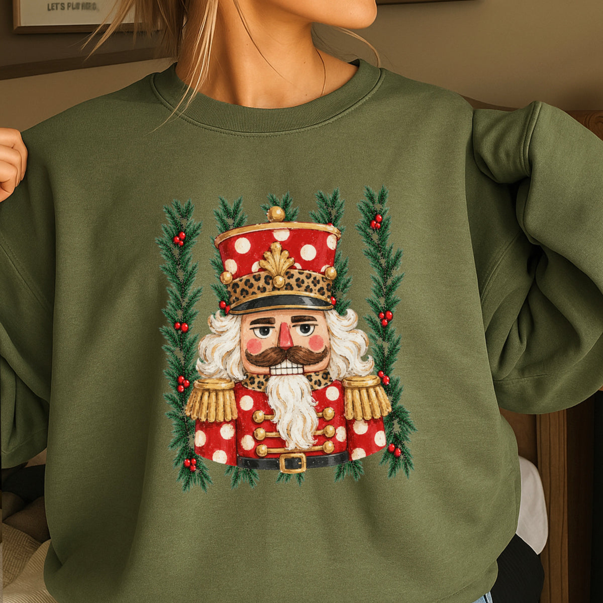 Preppy Nutcracker Christmas Crewneck Sweatshirt