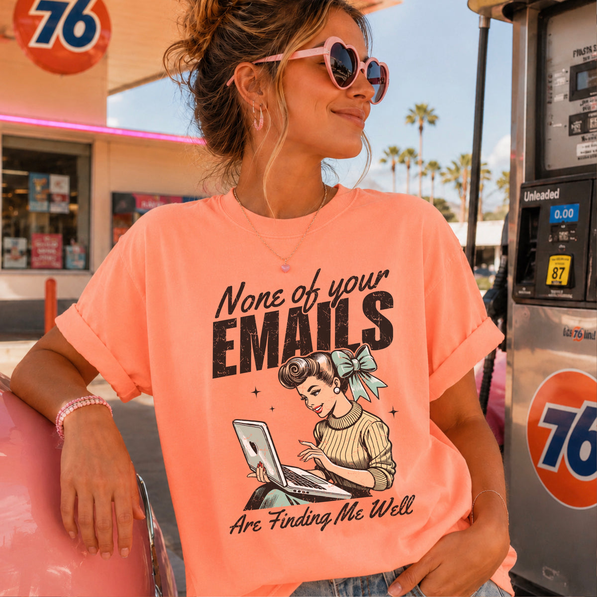 None Of Your Emils Are Finding Me Well Comfort Color Graphic Tee
