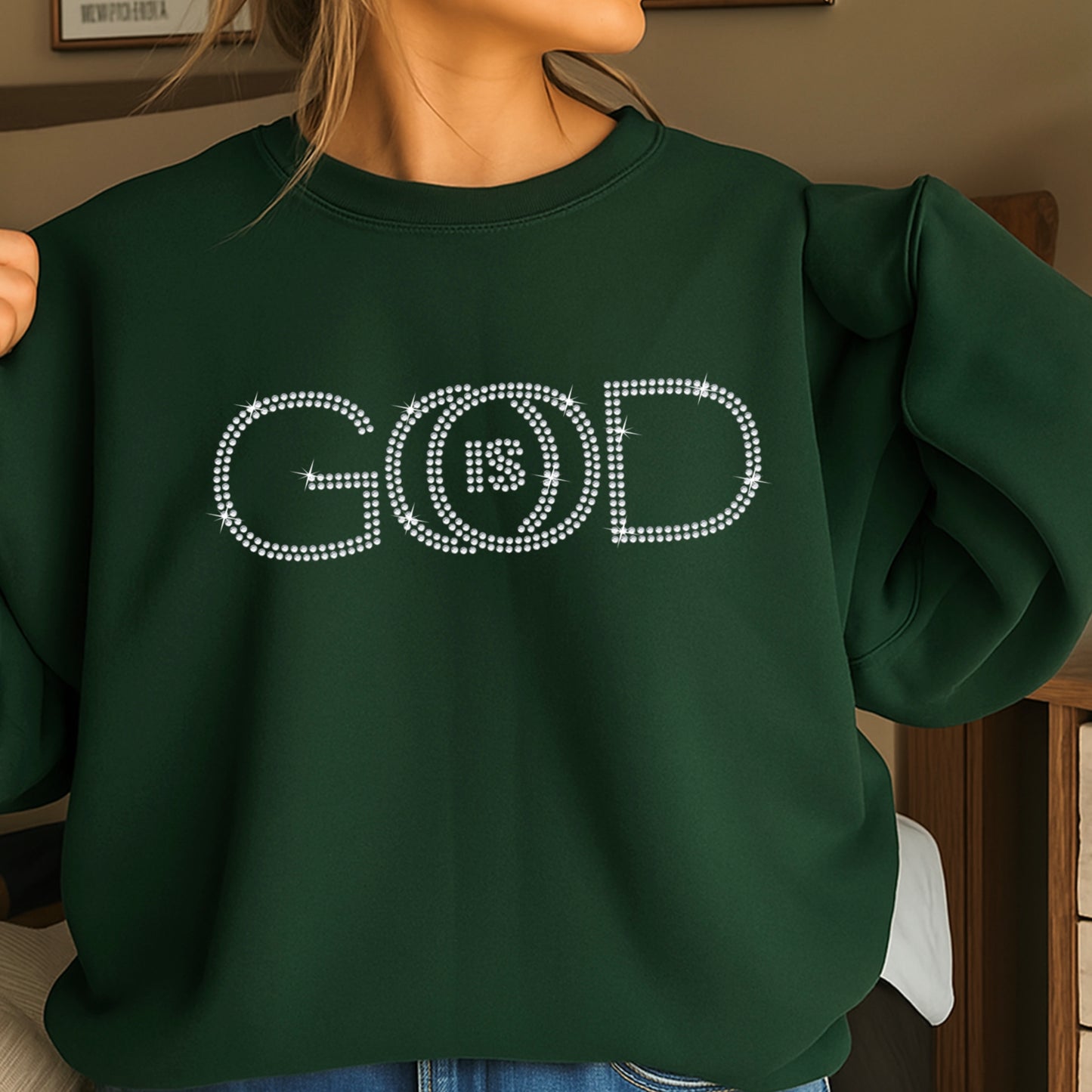 God Is Good Rhinestone Sweatshirt